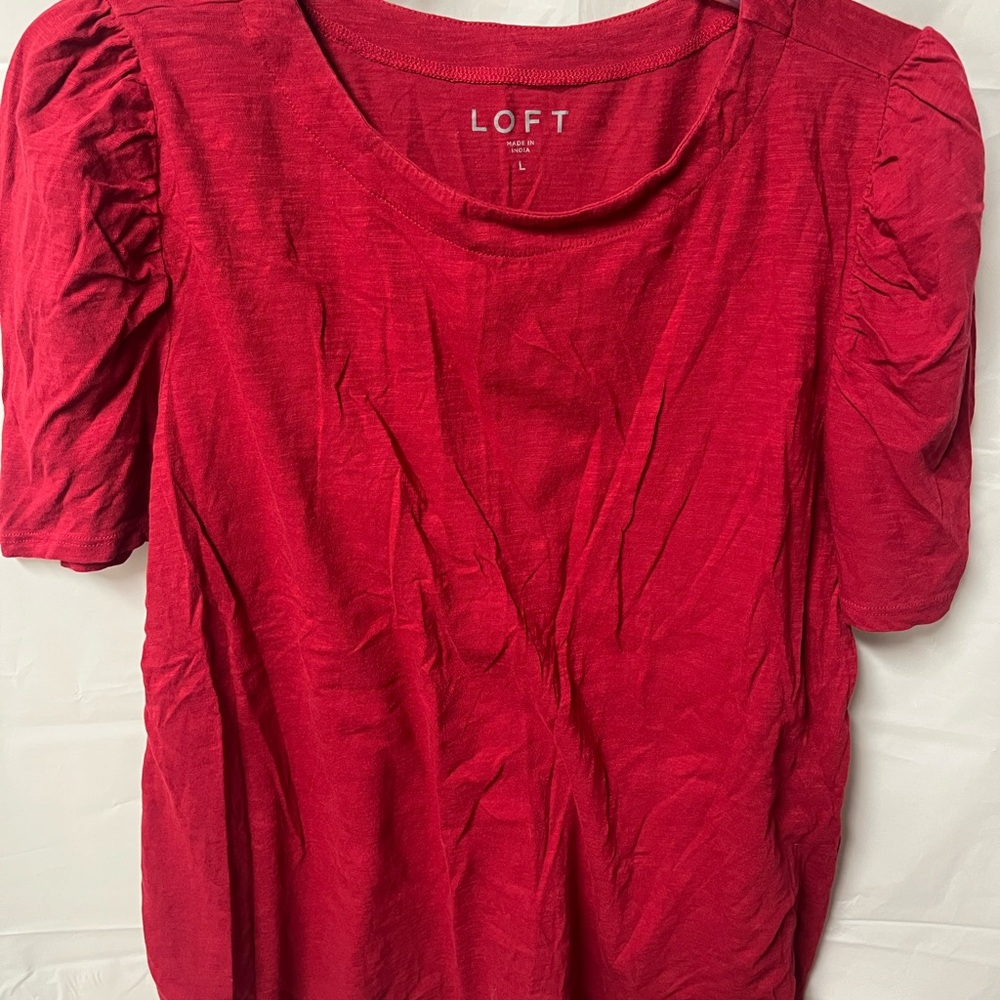 LOFT Women's Vibrant Red Blouse